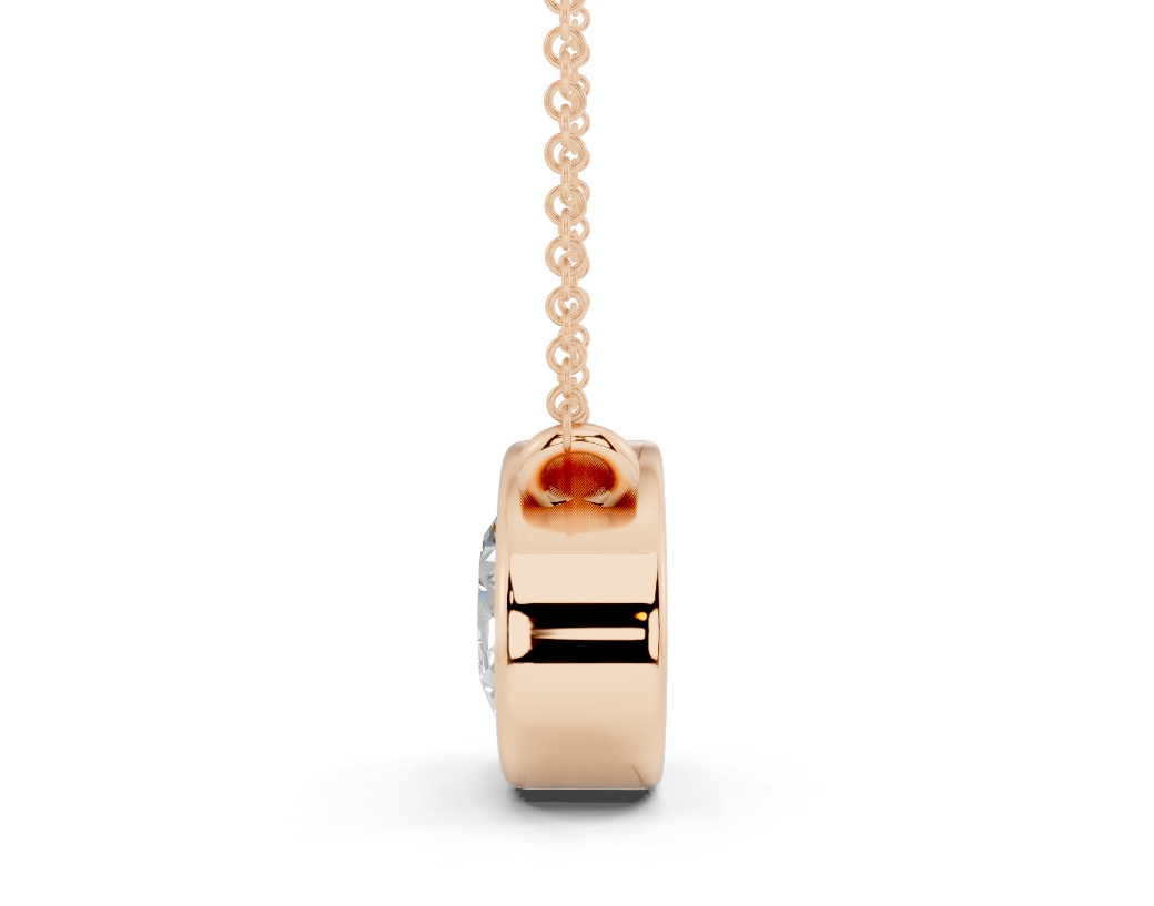 Bezel-set Solitaire Oval Cut Diamond Necklace