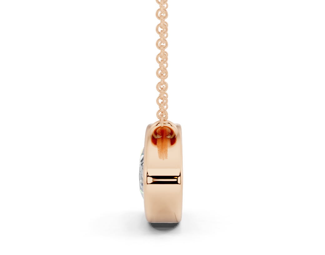 Bezel-set Solitaire Marquise Cut Diamond Necklace