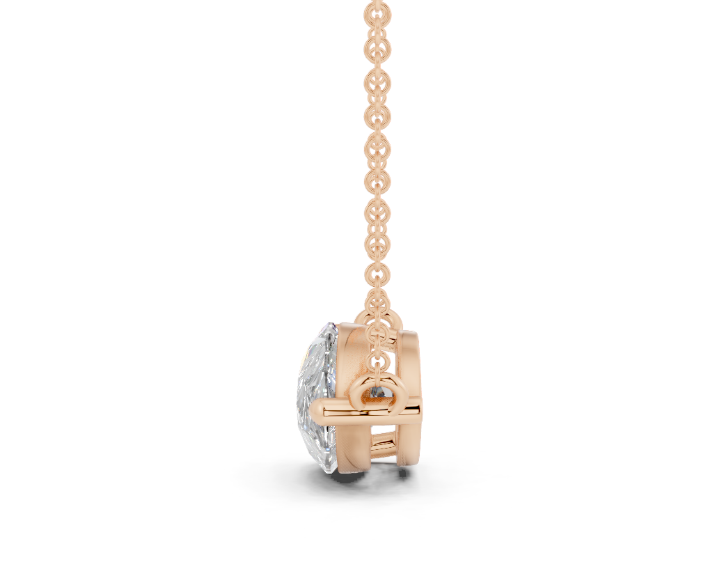 Diamond Solitaire Pear Cut Diamond Necklace