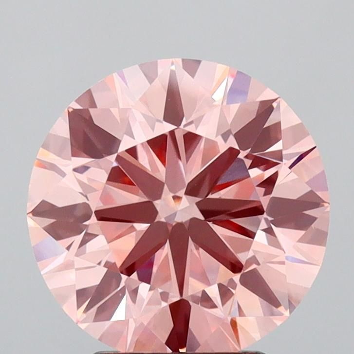 3.00 Carat Round Cut Fancy Pink