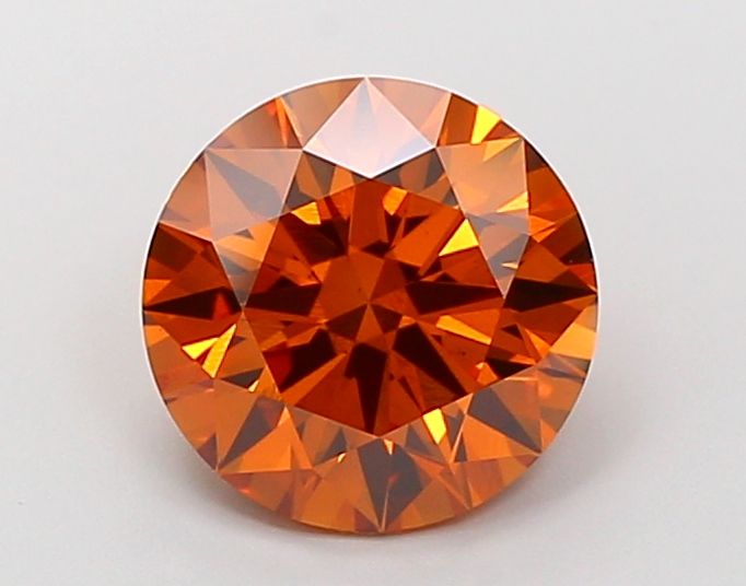3.31 Carat Round Cut Fancy Orange