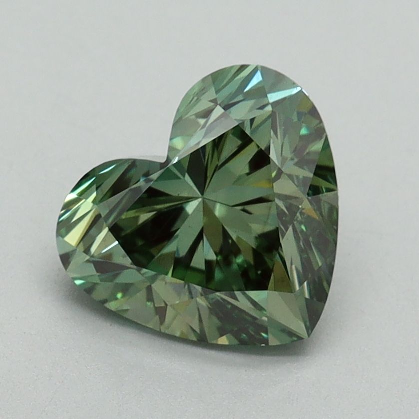 1.67 Carat Heart Cut Fancy Green