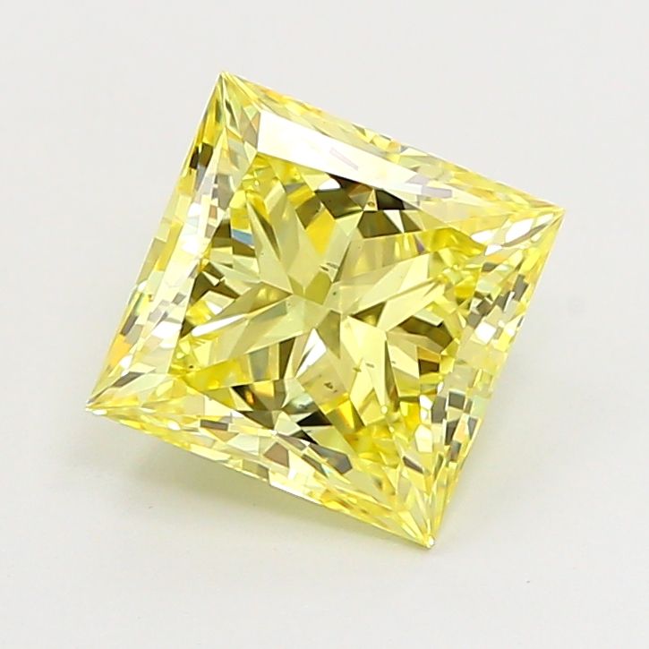 2.51 Carat Princess Cut Fancy Yellow