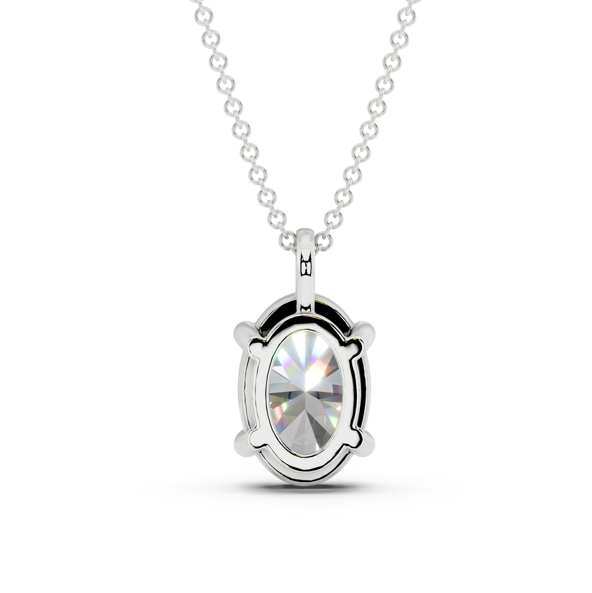 Classic Solitaire Oval Cut Diamond Necklace