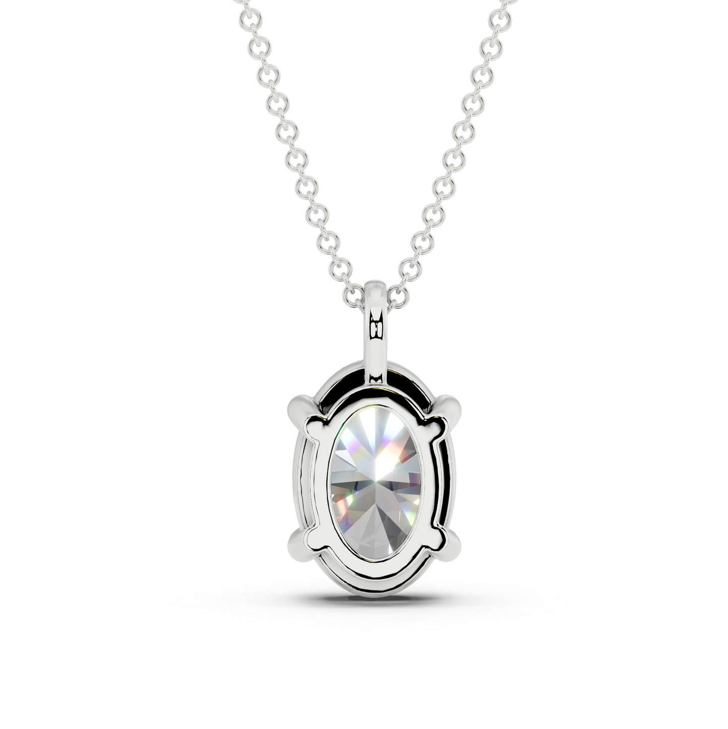 Classic Solitaire Oval Cut Diamond Necklace