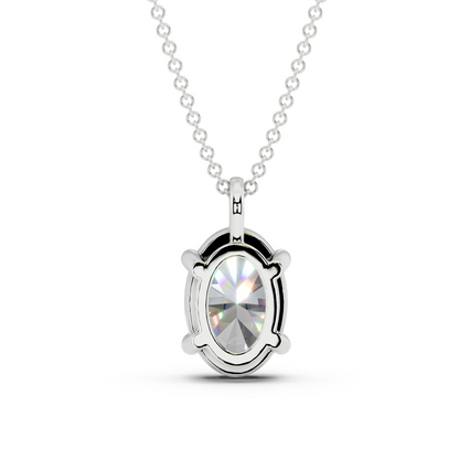 Classic Solitaire Oval Cut Diamond Necklace