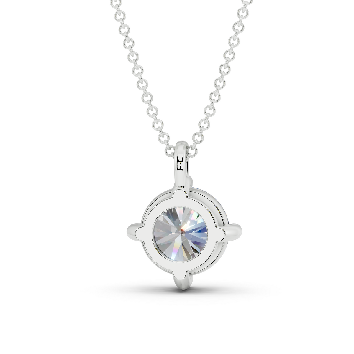 Classic Solitaire Round Cut Diamond Necklace