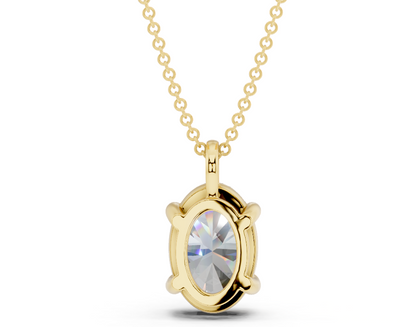 Classic Solitaire Oval Cut Diamond Necklace