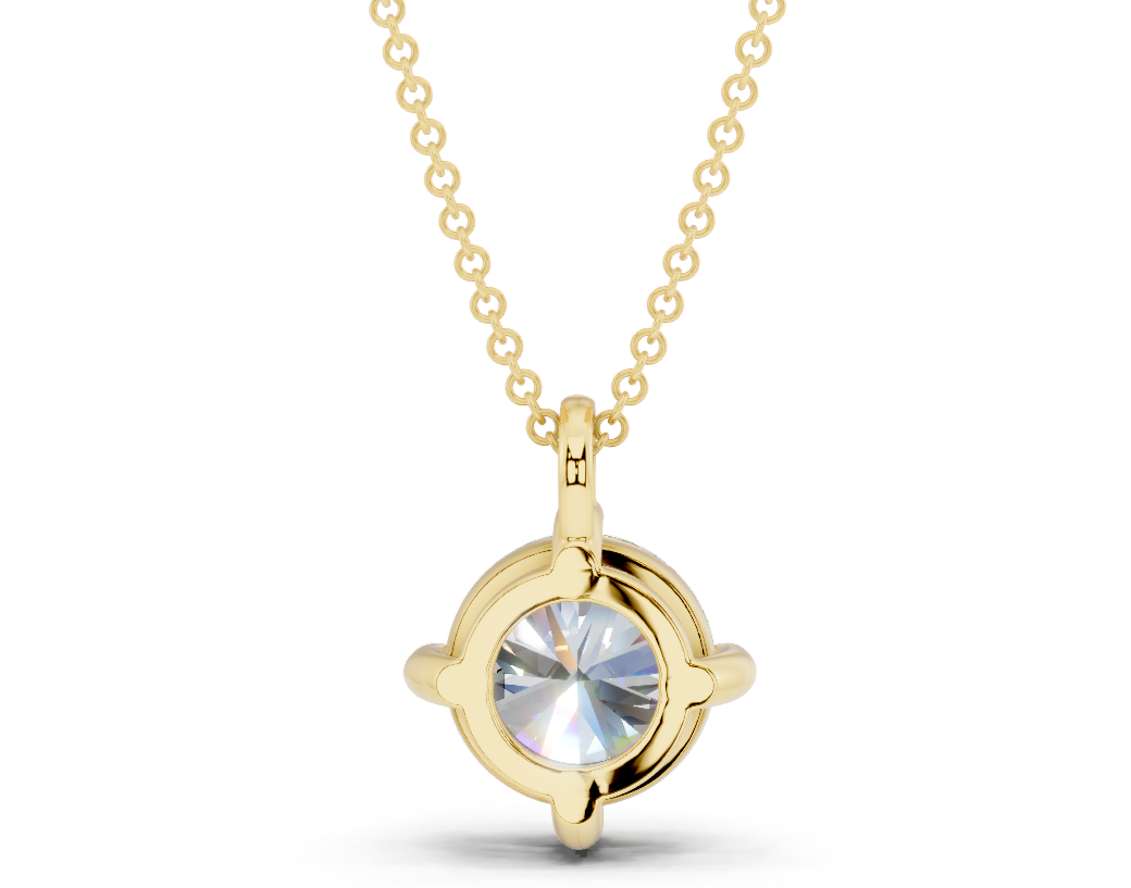 Classic Solitaire Round Cut Diamond Necklace