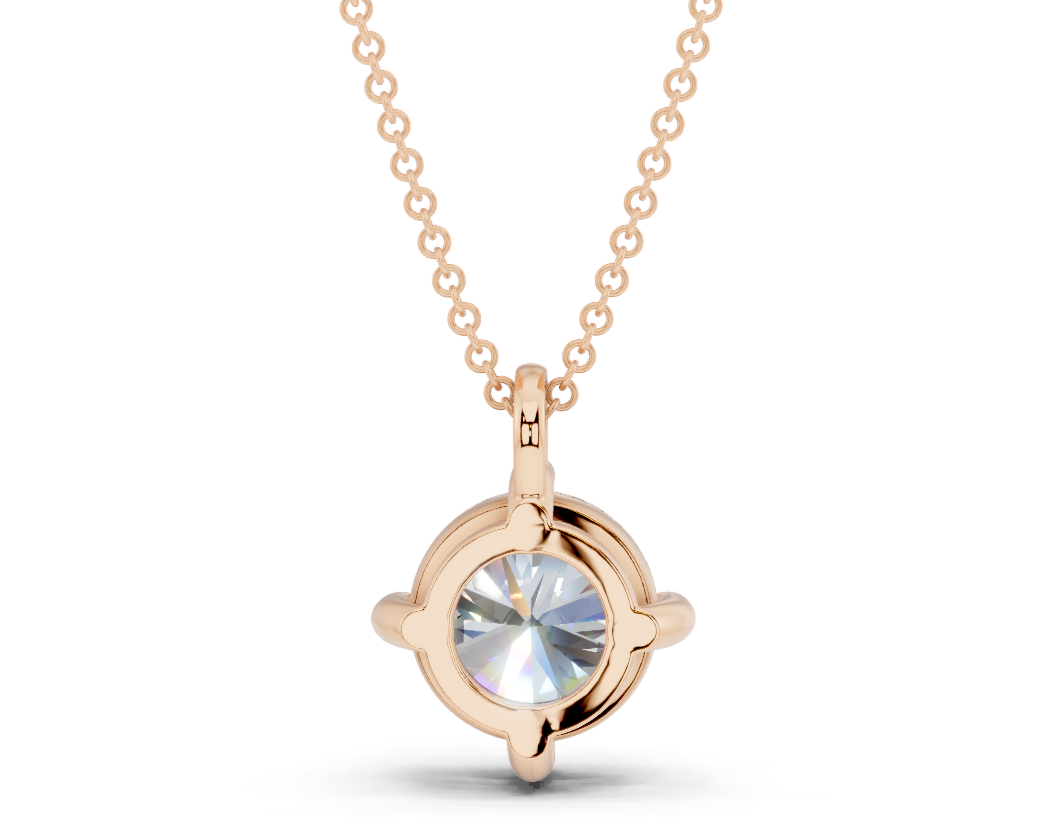 Classic Solitaire Round Cut Diamond Necklace