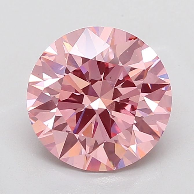 4.04 Carat Round Cut Fancy Pink