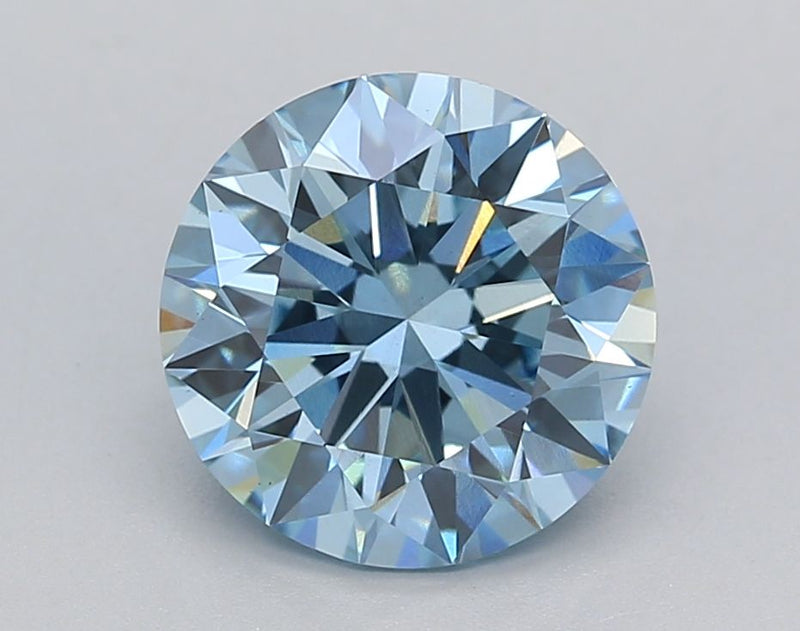 2.61 Carat Round Cut Fancy Blue