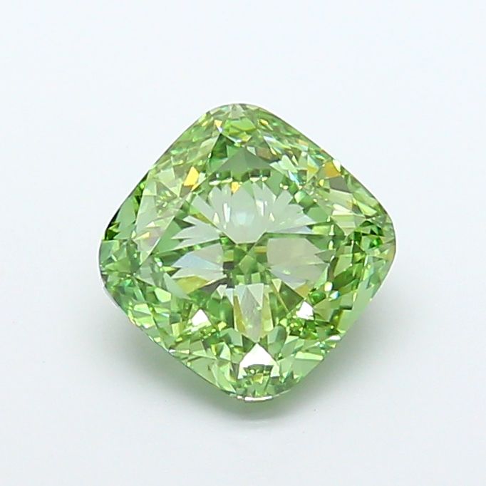 4.27 Carat Cushion Cut Fancy Green
