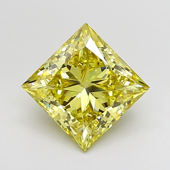 3.08 Carat Princess Cut Fancy Yellow