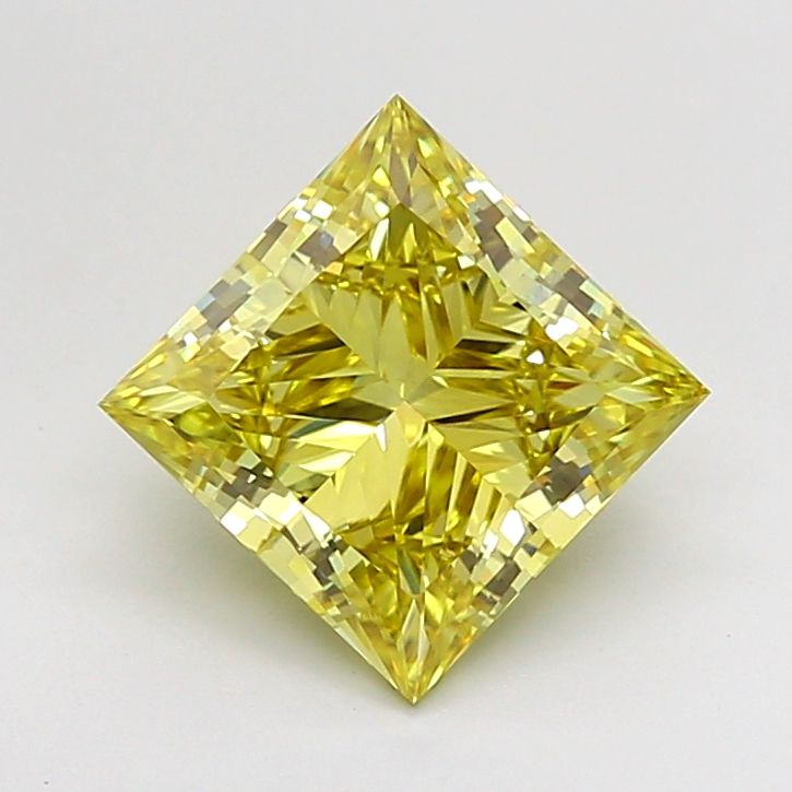 2.80 Carat Princess Cut Fancy Yellow