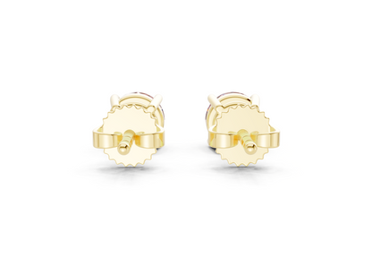 Geneva Classic Pink Diamond Round Cut Studs
