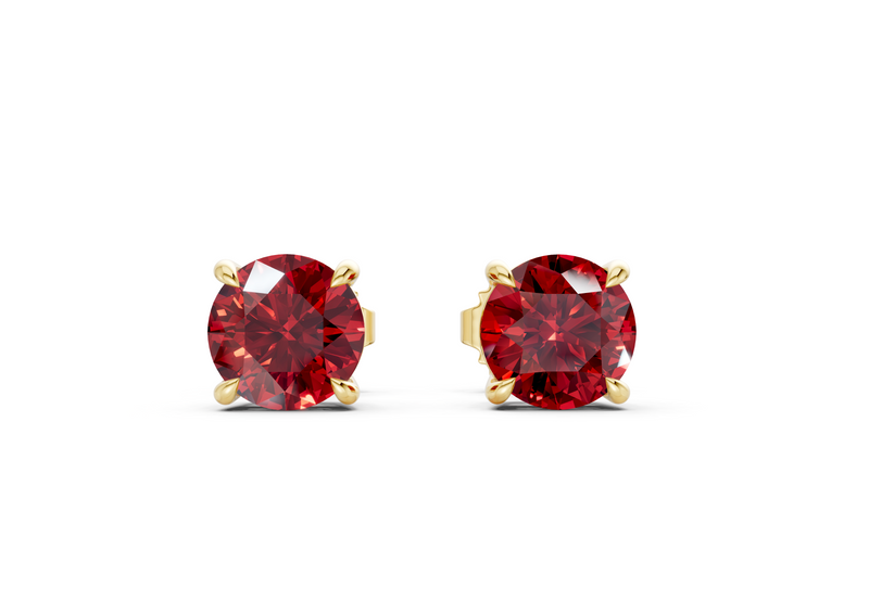Geneva Classic Ruby Gemstone Round Cut Studs