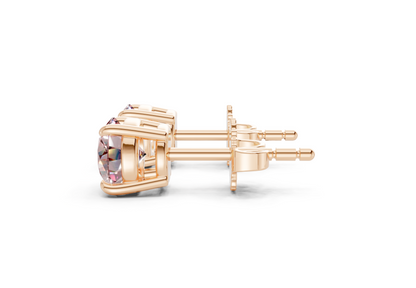 Geneva Classic Pink Diamond Round Cut Studs