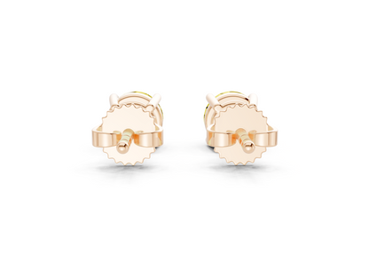 Geneva Classic Yellow Diamond Round Cut Studs