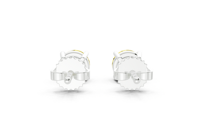 Geneva Classic Yellow Diamond Round Cut Studs