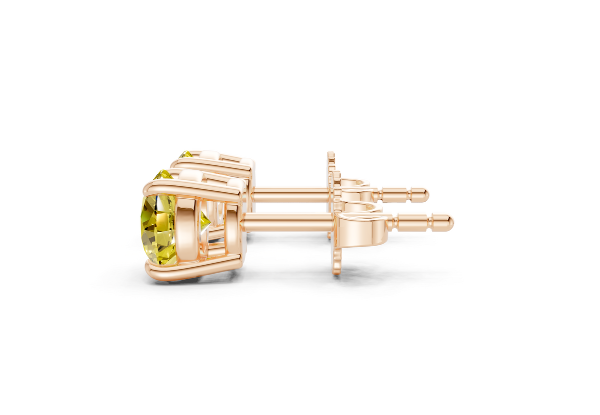 Geneva Classic Yellow Diamond Round Cut Studs