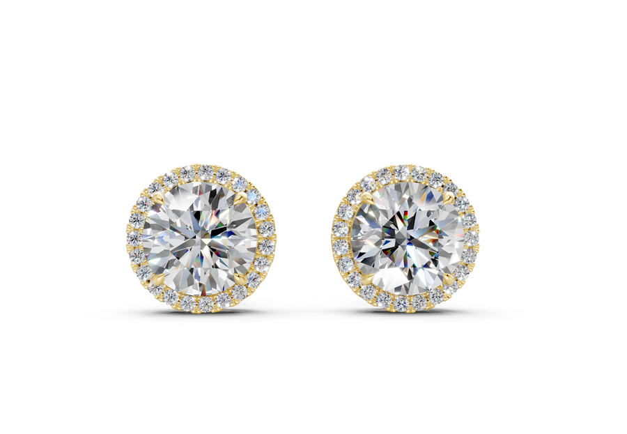 Marseille Halo Diamond Round Cut Studs