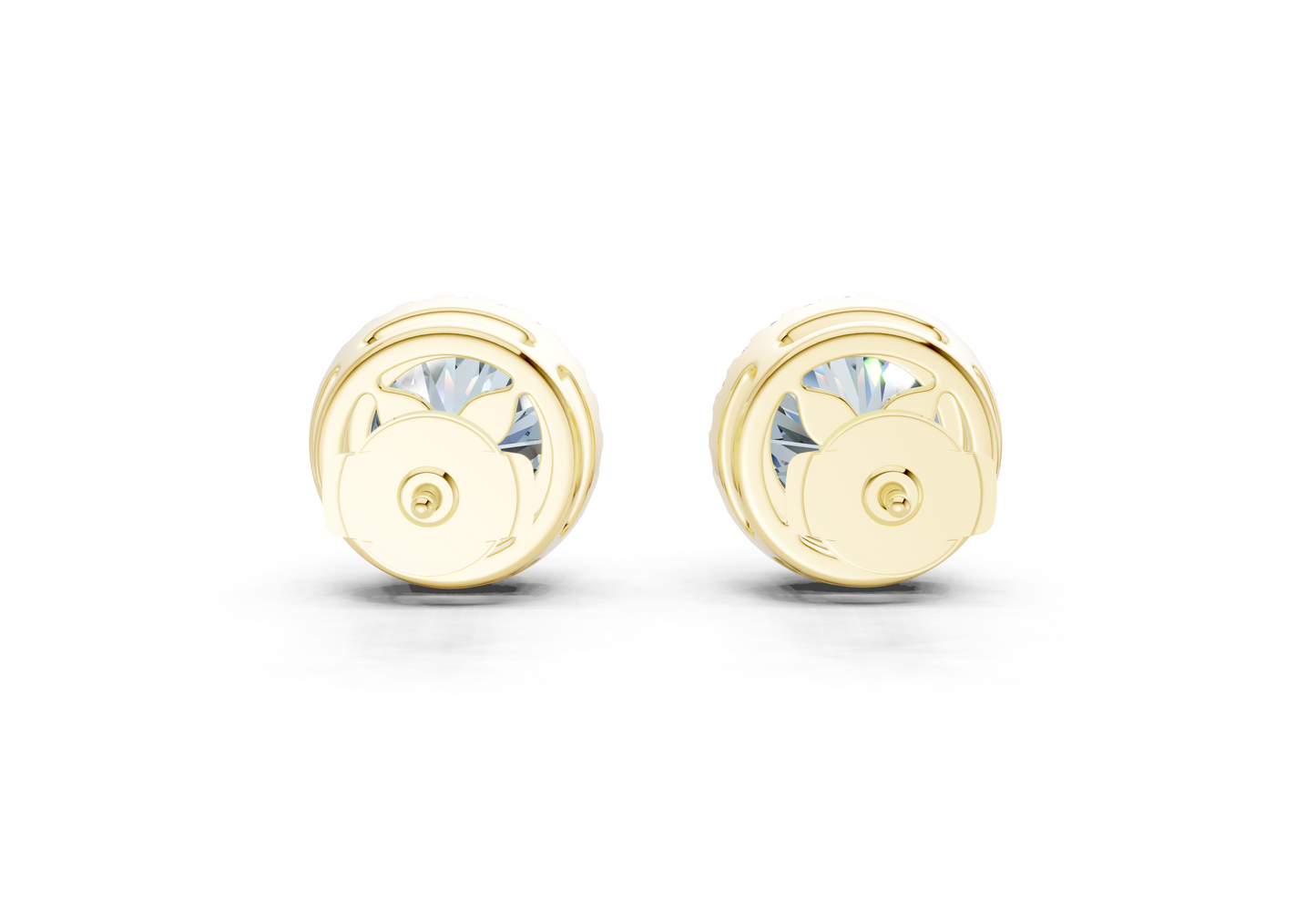Marseille Halo Blue Diamond Round Cut Studs