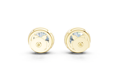 Marseille Halo Blue Diamond Round Cut Studs