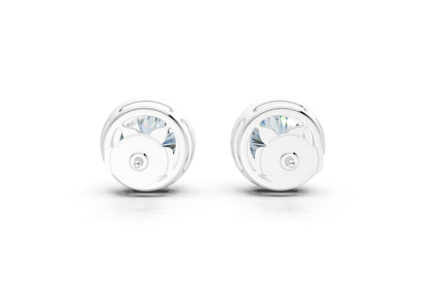 Marseille Halo Blue Diamond Round Cut Studs