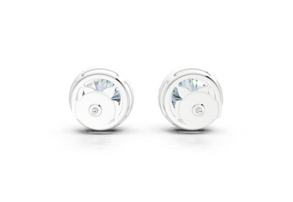 Marseille Halo Blue Diamond Round Cut Studs