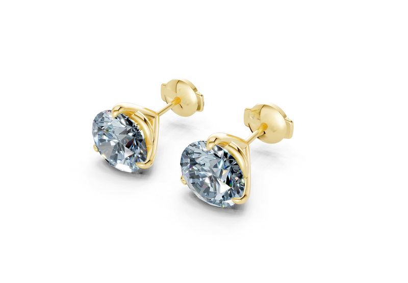 Florence Classic Blue Diamond Round Cut Studs