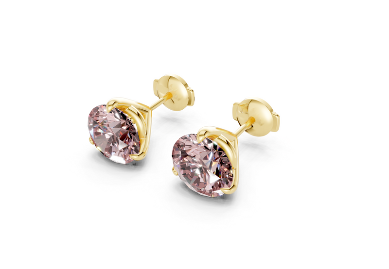 Florence Classic Pink Diamond Round Cut Studs