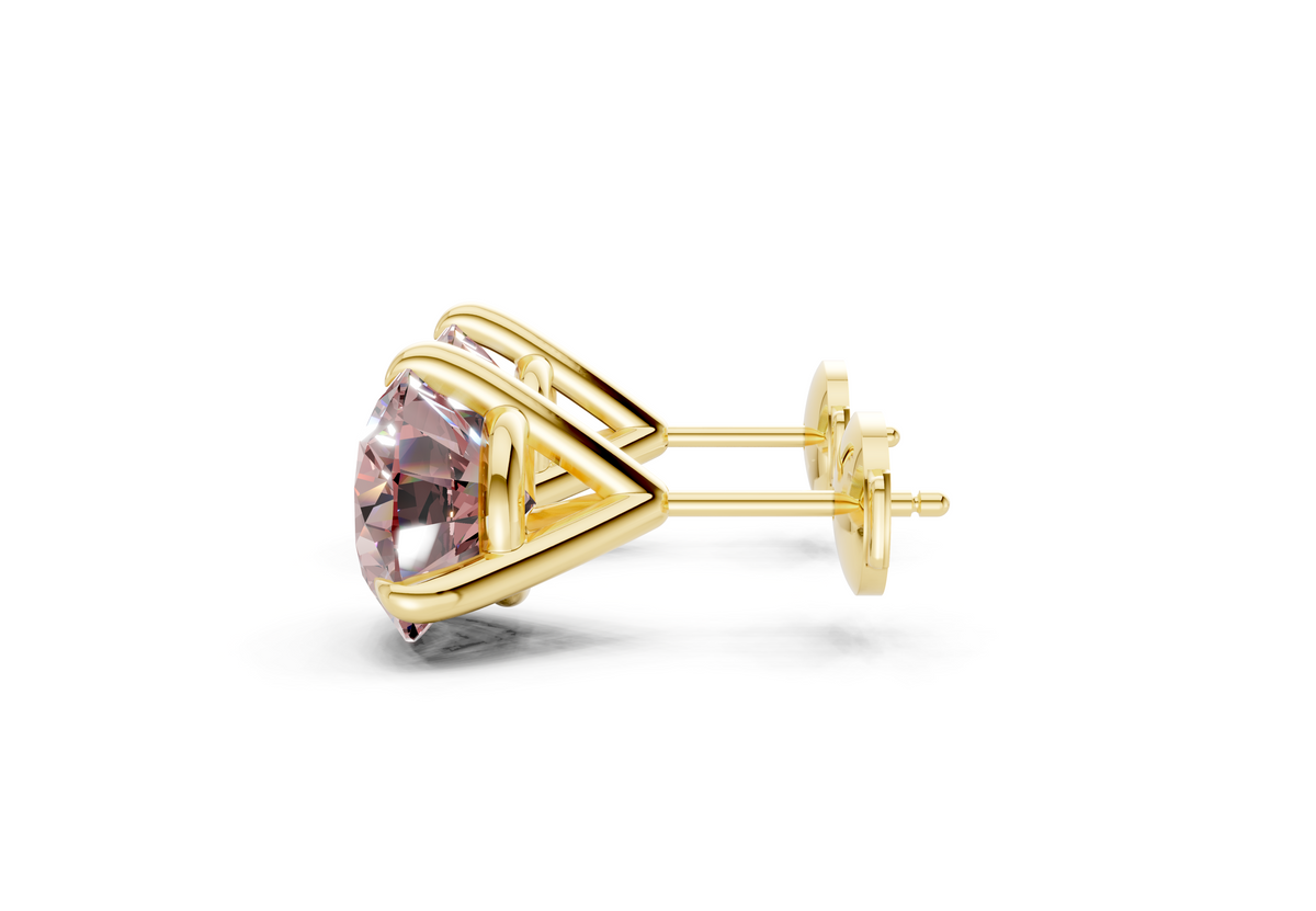 Florence Classic Pink Diamond Round Cut Studs