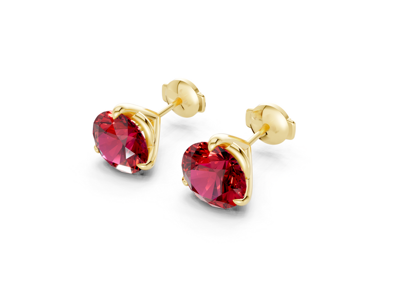 Florence Classic Ruby Gemstone Round Cut Studs