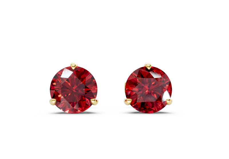 Florence Classic Ruby Gemstone Round Cut Studs