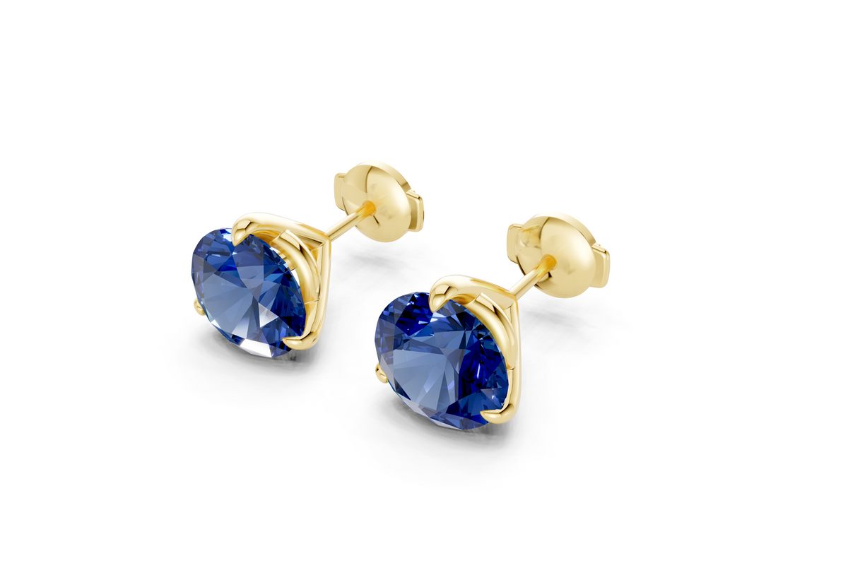 Florence Classic Sapphire Gemstone Round Cut Studs