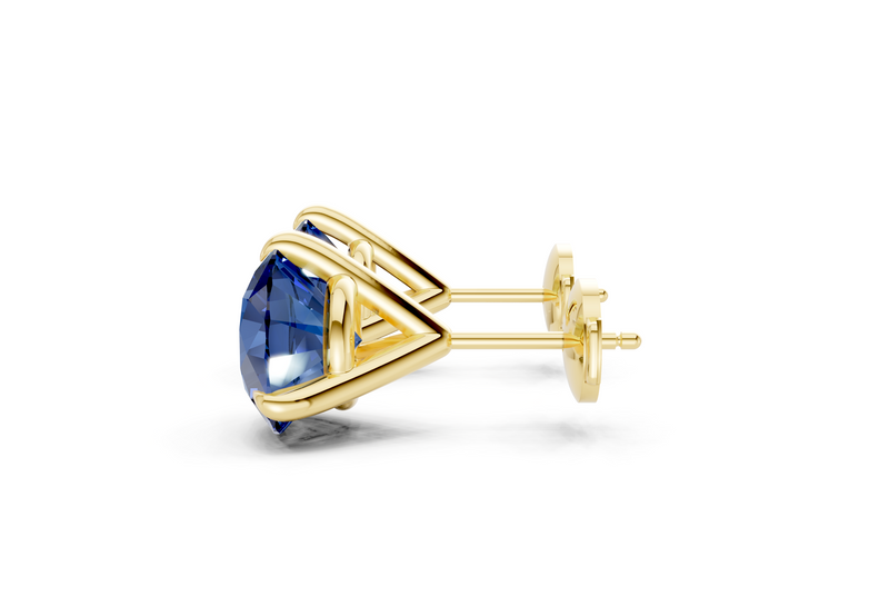 Florence Classic Sapphire Gemstone Round Cut Studs
