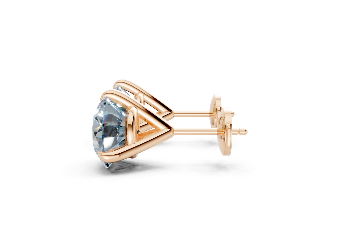 Florence Classic Blue Diamond Round Cut Studs