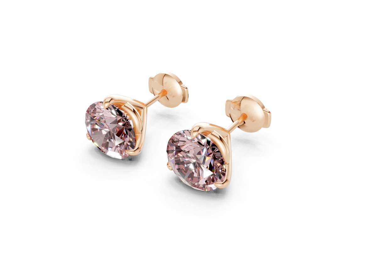 Florence Classic Pink Diamond Round Cut Studs