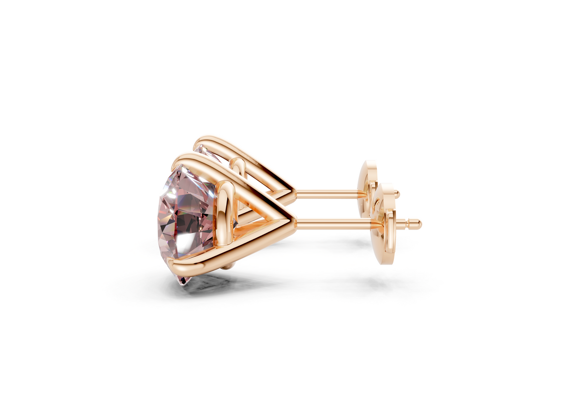 Florence Classic Pink Diamond Round Cut Studs