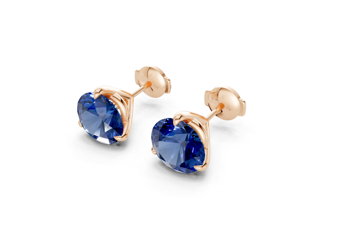 Florence Classic Sapphire Gemstone Round Cut Studs