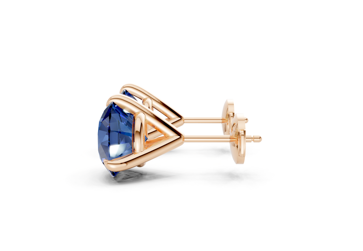 Florence Classic Sapphire Gemstone Round Cut Studs
