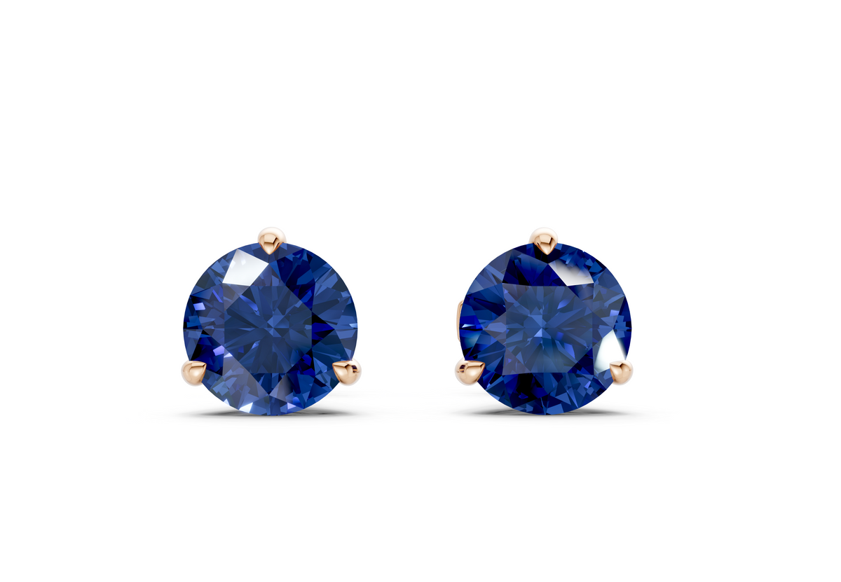 Florence Classic Sapphire Gemstone Round Cut Studs