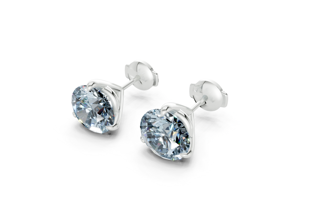 Florence Classic Blue Diamond Round Cut Studs