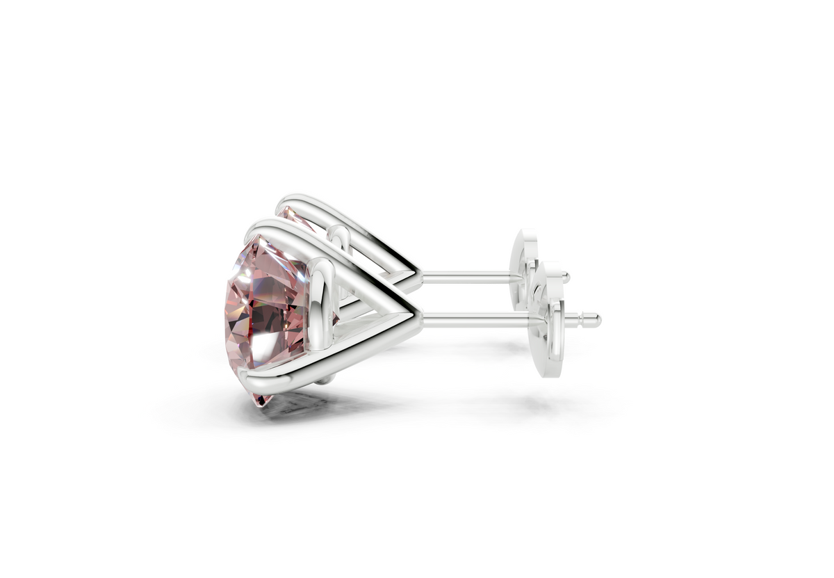 Florence Classic Pink Diamond Round Cut Studs