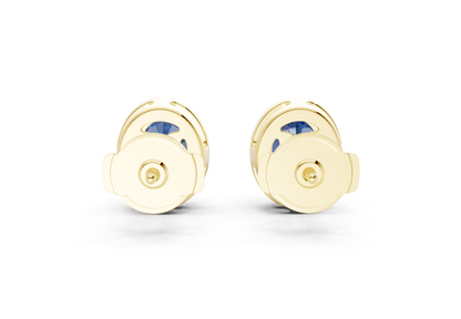 Marseille Halo Sapphire Gemstone Oval Cut Studs