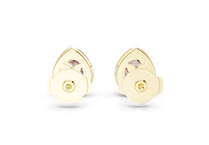 Marseille Halo Pink Diamond Pear Cut Studs