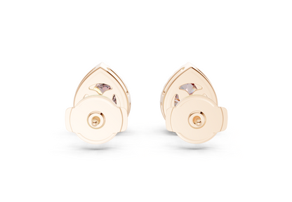 Marseille Halo Pink Diamond Pear Cut Studs