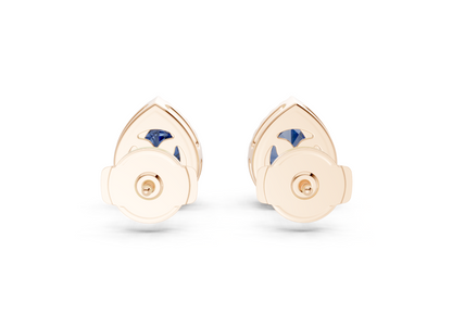 Marseille Halo Sapphire Gemstone Pear Cut Studs