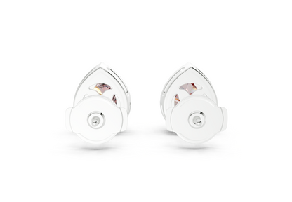 Marseille Halo Pink Diamond Pear Cut Studs